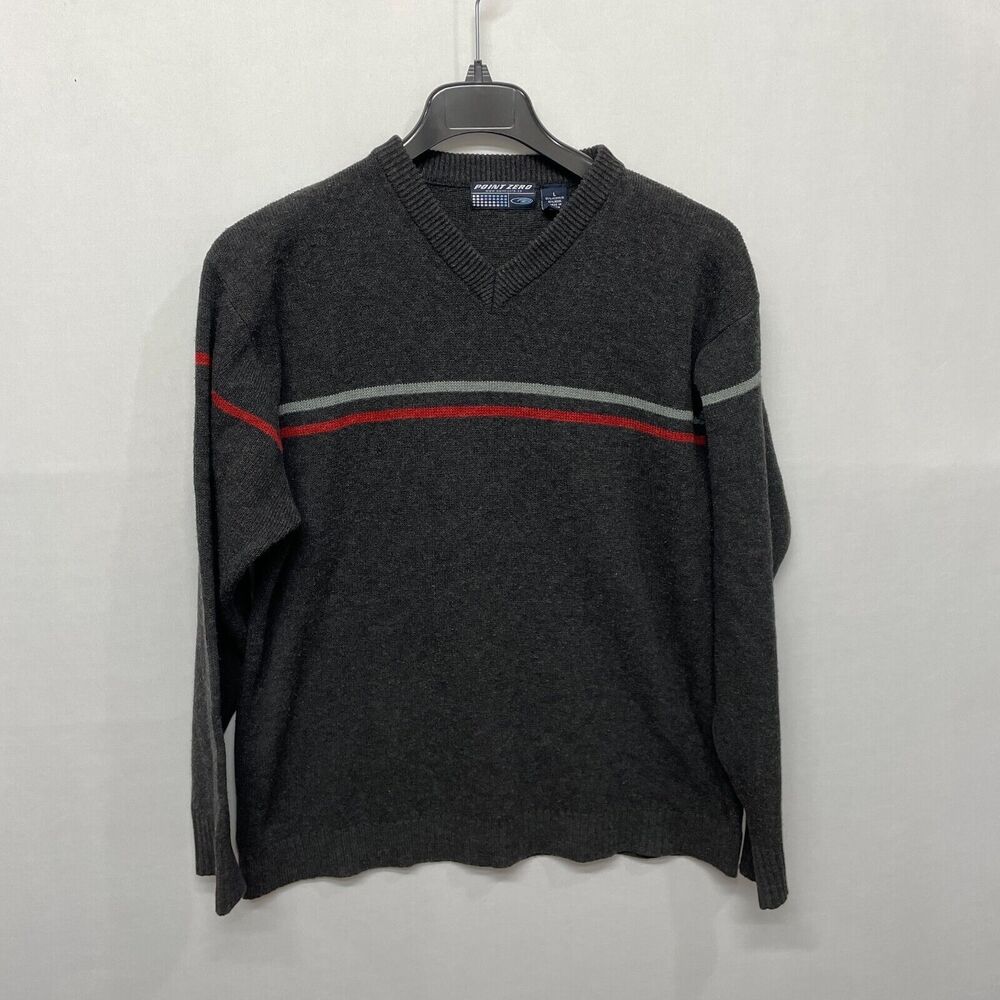 Vintage 90s Y2K Point Zero Men Sweater Size Large Acrylic Wool B356 -5
